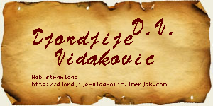 Đorđije Vidaković vizit kartica